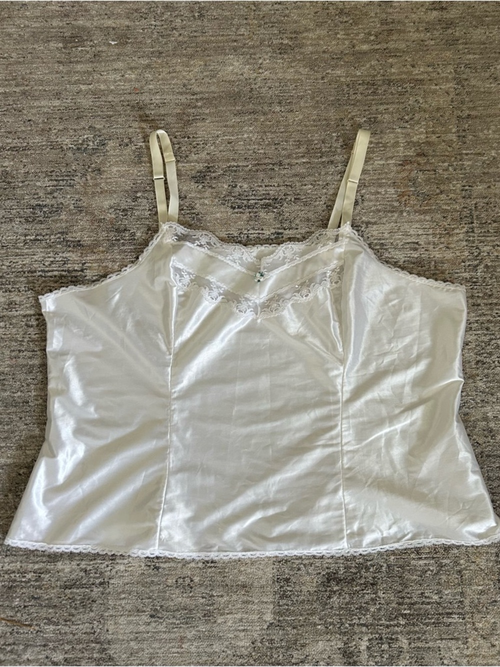 White Lace Trim Camisole Sleep Top Size 3X